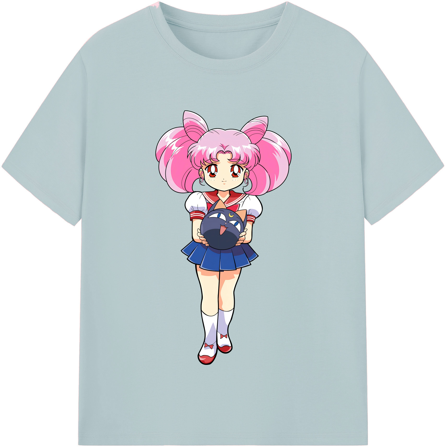 （画像用） 美少女戦士セーラームーン ちびうさ Sailor Moon Chibiusa Tsukino Usagi Small Lady Serenity 綿100％半袖Tシャツ（フロントプリント）